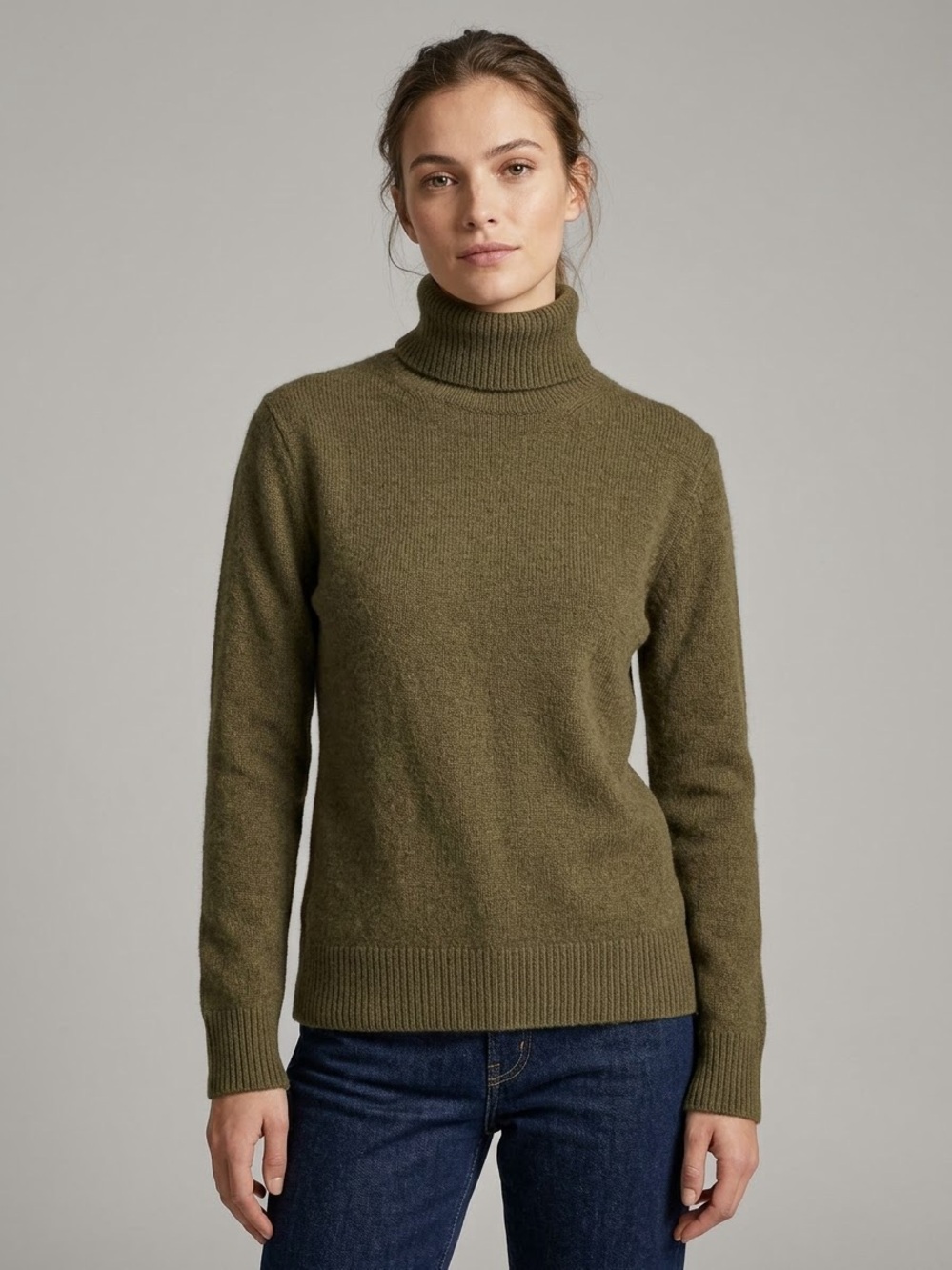H&M Women’s Olive Green Turtleneck Knit Sweater - Size Small